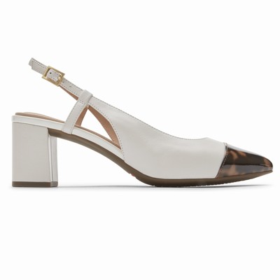 Salto Alto Rockport Total Motion Salima Posted Slingback Mulher Branco PT-17648